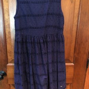 Tommy Hilfiger navy / eyelet kids dress sz 16